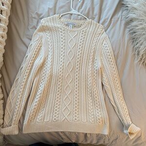 Amazon Essentials Ivory Cable Knit Crewneck Sweater